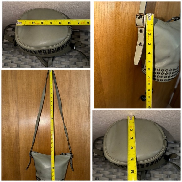 Coach Bleecker Grommets Leather Bucket Crossbody Olive Green 32386 - Picture 10 of 16